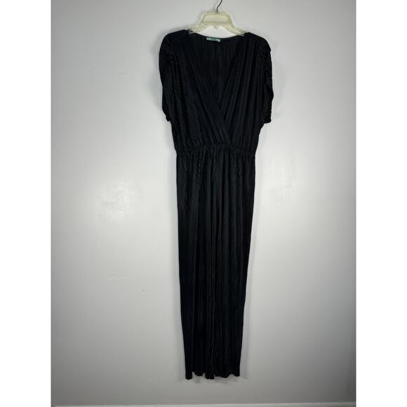 Karlie Womens Pull Up V-Neck Short Sleeve Dark Gray Jumpsuit Size M-L - Picture 1 of 7